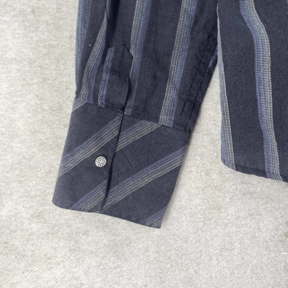 Ben Sherman Shirt Mens XL Button Up Long Sleeve Blue Striped - Picture 6 of 11